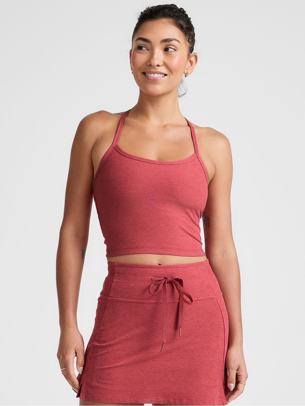 Spacedye™ Slim Racerback Cropped Tank- Rose
